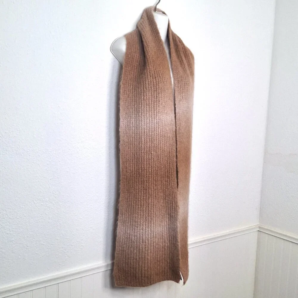Banana Republic Alpaca Scarf 89 X 11.5 Chunky Oversized Ombre Neutral Minimalist
